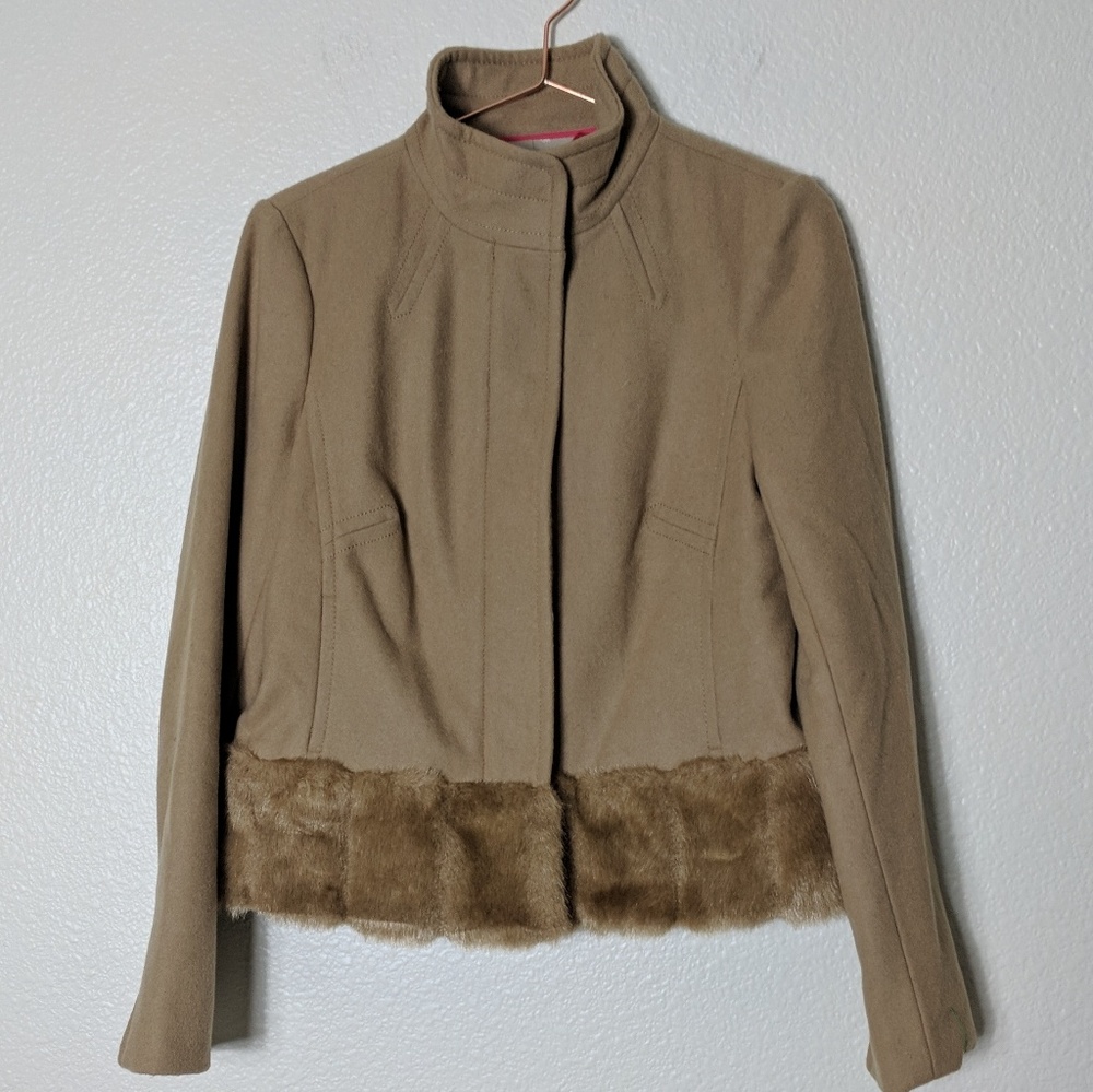 Banana Republic Wool and Faux Fur Jacket XS
